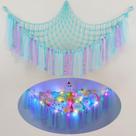 Organizador de armazenamento de brinquedos FIOBEE Hammock com luz LED 100x100x150cm