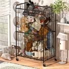 Organizador de armazenamento de brinquedos YKDIRECT 210L com rodas e estrutura metálica