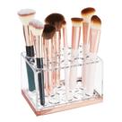 Organizador de armazenamento de pincéis de maquiagem mDesign Plastic Clear/Rose Gold