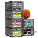 Organizador de armazenamento de sapatos, pacote com 6 unidades, plástico transparente resistente e espesso