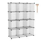 Organizador de Armazenamento em Grade de Arame C&AHOME com 12 Cubos 93 x 32 x 123 cm