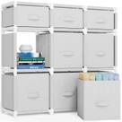 Organizador de armazenamento Mavivegue 9 Cube com gavetas brancas