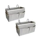 Organizador de armazenamento suspenso Bedside Caddy Someteth, pacote com 2 unidades, cinza Organizador de armazenamento suspenso Bedside Caddy Someteth, pacote com 2 unidades, cinza