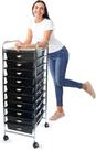 Organizador de armazenamento USTECH de 10 gavetas com rodas bloqueáveis
