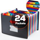 Organizador de arquivos acordeão Yoassi Ultra Large com 24 bolsos