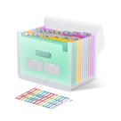 Organizador de arquivos Acordeon ThinkTex 12-Pocket Green