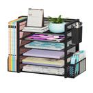 Organizador de arquivos de mesa Simple Trending 6 camadas Black Metal