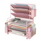 Organizador de Arquivos para Mesa Simple Trending, 7 Níveis, Metal Rosa