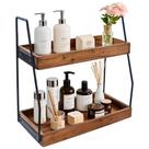 Organizador de banheiro Demigo Acacia Wood, bancada de 2 camadas Organizador de banheiro Demigo Acacia Wood, bancada de 2 camadas