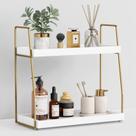Organizador de banheiro Forbena Countertop 2 camadas branco/dourado