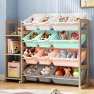 Organizador de Brinquedos EXPERLAM com Estante e 12 Caixas - Sistema de Armazenamento