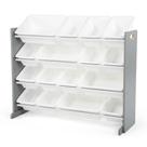 Organizador de Brinquedos Humble Crew Supersized de Madeira - Cinza/Branco Organizador de Brinquedos Humble Crew Supersized de Madeira - Cinza/Branco