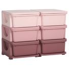 Organizador de Brinquedos Qaba com 3 Níveis e 6 Gavetas - Rosa
