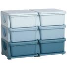 Organizador de Brinquedos Qaba para Crianças - 3 Níveis e 6 Gavetas - Azul