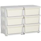 Organizador de Brinquedos Qaba para Crianças - 3 Níveis e 6 Gavetas