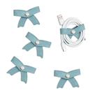 Organizador de Cables SenseAGE con Moño de Cuero Paquete de 5 Azul Bebé