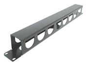 Organizador de Cabos Horizontal Fechado 1U Preto