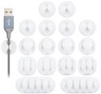 Organizador de cabos para gerenciamento de cabos, oHill Desk, pacote com 16 unidades, branco