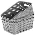 Organizador de caixas de armazenamento MaxGear Organization, 3 pacotes, cinza