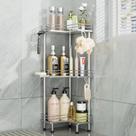 Organizador de Canto para Banheiro Consumest de 3 Níveis em Aço Inoxidável 24 x 24 x 79 cm