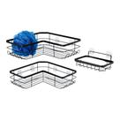 Organizador de Canto para Chuveiro Amazon Basics em Aço Inoxidável Conjunto com 3 Peças