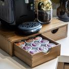 Organizador de cápsulas de café FLYIEE Wooden K Cup Drawer 30 cápsulas Organizador de cápsulas de café FLYIEE Wooden K Cup Drawer 30 cápsulas