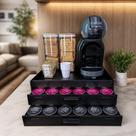 Organizador de Cápsulas Dolce Gusto em MDF Preto Suporte para 60 Cápsulas