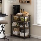 Organizador de carrinho de armazenamento Furinno Helena 4-Tier Columbia Walnut Organizador de carrinho de armazenamento Furinno Helena 4-Tier Columbia Walnut