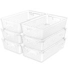 Organizador de cestas, utensílios domésticos simples, empilhável, pacote com 6 unidades, transparente