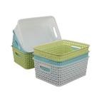 Organizador de cestos de armazenamento Qskely Plastic para banheiro, pacote com 6