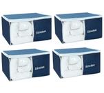 Organizador De Closet e Guarda Roupa de Edredom Azul Marinho Multiuso Reforçado 62x47x30 Nylon e PVC Kit 4 Unid