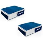 Organizador De Closet e Guarda Roupa de Lençol Azul Marinho Multiuso Reforçado 37x40x11 Nylon e PVC Kit 2 Unid