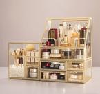 Organizador de cosméticos Hersoo Luxury Stackable Glass, conjunto de 3 peças