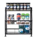Organizador de cozinha Epsilon de 3 camadas para especiarias e pratos preto Organizador de cozinha Epsilon de 3 camadas para especiarias e pratos preto