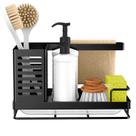 Organizador de cozinha Sink Caddy Utobao em aço inoxidável preto