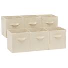 Organizador de cubos de armazenamento Amazon Basics Beige, pacote com 6