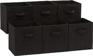 Organizador de cubos de armazenamento Amazon Basics Black, pacote com 6