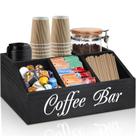 Organizador de Estação de Café ugiftt em Madeira Rústica 33x21x13 cm