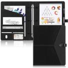 Organizador de fichário Padfolio Toplive de 3 anéis A4 em couro PU preto