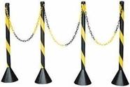 Organizador de filas Pedestal Kit C/ 4 Pçs + 5 Mts Corrente