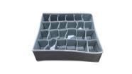 Organizador de Gaveta com 24 Divisórias Dobrável TNT Cinza 32 cm