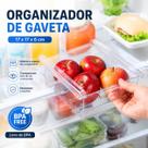 Organizador de gaveta tranparente 17x17x6cm ideal para geladeira, cozinha, armario e lavanderia