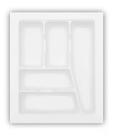 Organizador de gavetas com 5 divisor de talheres - branco