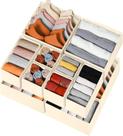 Organizador de gavetas Criusia Clothes, pacote com 12 unidades, bege