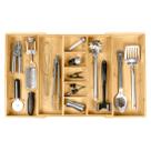 Organizador de gavetas de cozinha KitchenEdge ajustável em bambu Organizador de gavetas de cozinha KitchenEdge ajustável em bambu