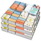 Organizador de gavetas DIMJ Clothes, pacote com 15 para quarto, cinza