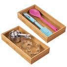 Organizador de gavetas MDesign Bamboo, 12 cm, empilhável, pacote com 2
