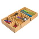 Organizador de gavetas MDesign Bamboo Wood Echo Collection, conjunto de 5 peças