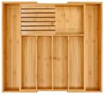 Organizador de gavetas VaeFae Bamboo Silverware com bloco de facas