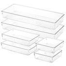 Organizador de gavetas Voova, pacote com 6, conjunto de plástico transparente, 3 tamanhos